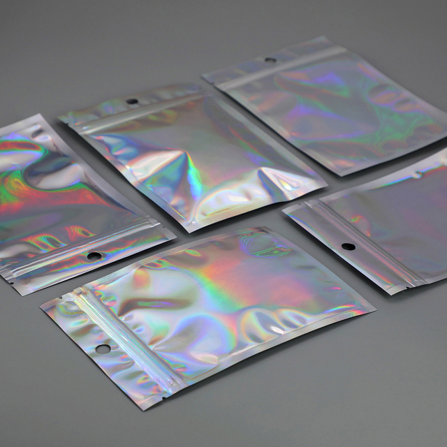 Holographic Flat Foil Beauty Stock Pouch